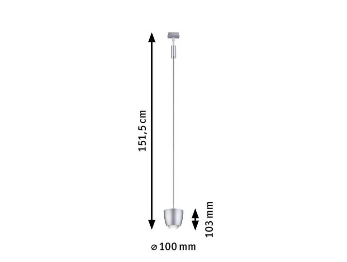 Paulmann URail Smart LED-Schienenpendel Tyros, chrom CCT RGB dimmbar, alu / grau / zink, für Wohn- / Esszimmer, Kunststoff, Modern