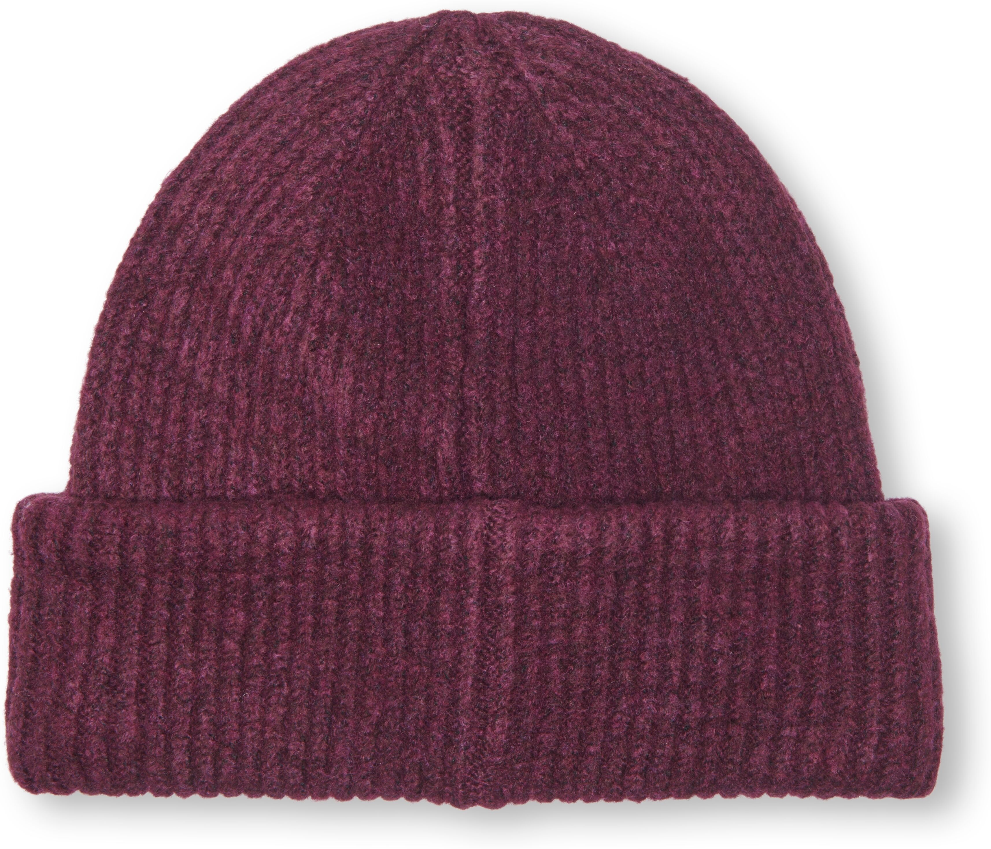 Strickmütze KIDS ONLY "KOGSWEA LIFE BEANIE VD ACC NOOS", Damen, lila (winetasting), Strick, Materialmix, unifarben, Mützen Strickmütze, Materialmix winetasting Einheitsgröße