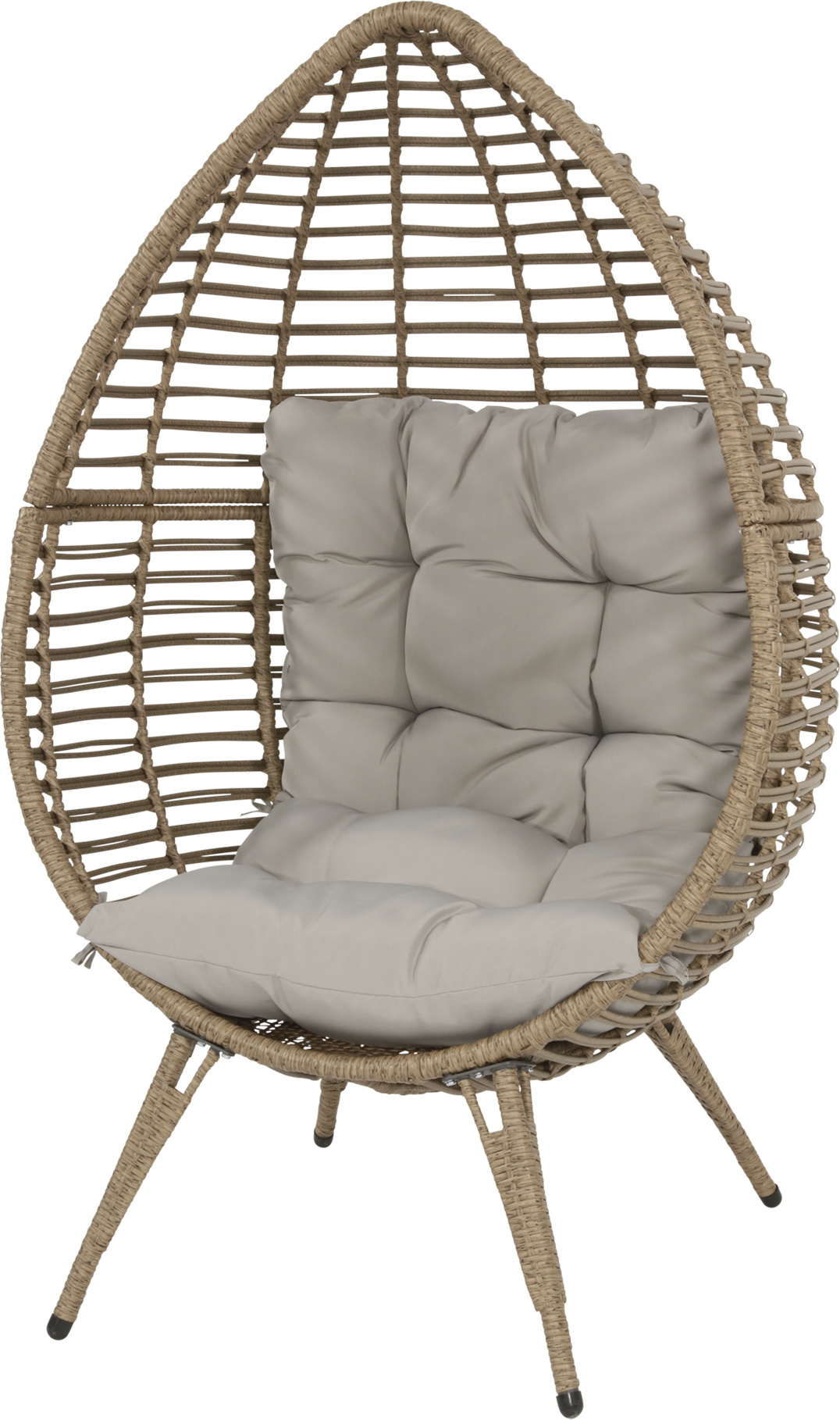 Sessel Stuhl Relax Stuhl Polyrattan Stahlgestell braun 99x91x156cm
