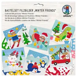 Ursus Bastel-Set Filzbilder "Winter Friends", 6 Stück