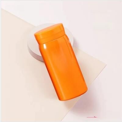Cozy Casa Charm Mini Stainless Steel Insulated Thermos Ultra Compact Leak Proof Portable Water Bottle orange