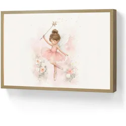 NACHTTISCHLAMPE MIT AKKU Ballerina - Fee - Blumen - Rosa 60x40 cm