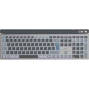Hama Tastatur WK-750, 173068, USB / USB-C, mit Beleuchtung, grau / schwarz