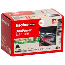 Fischer 535462 DUOPOWER 5x25 S PH LD 2-Komponenten-Dübel 25 mm 5 mm 50 St.