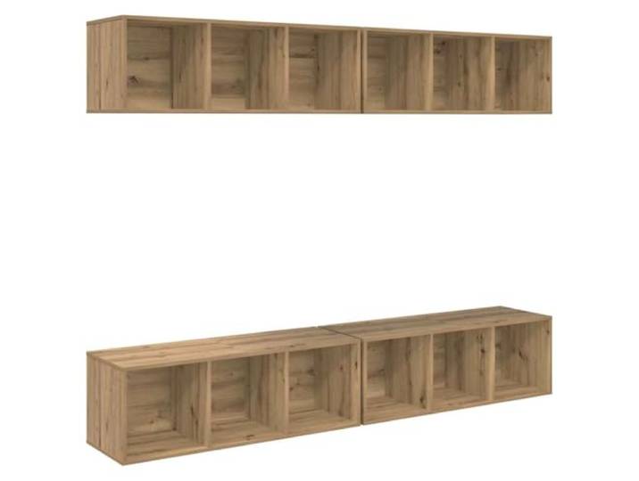 Kaorsrow TV-Schrank Set Wandmontiert 4-Teilig Artisan-Eiche 37x37x107 cm Platzsparende Wand-Hängeschränke fürs Wohnzimmer oder Schlafzimmer, bieten flexiblen Stauraum für Medien und Dekoration.