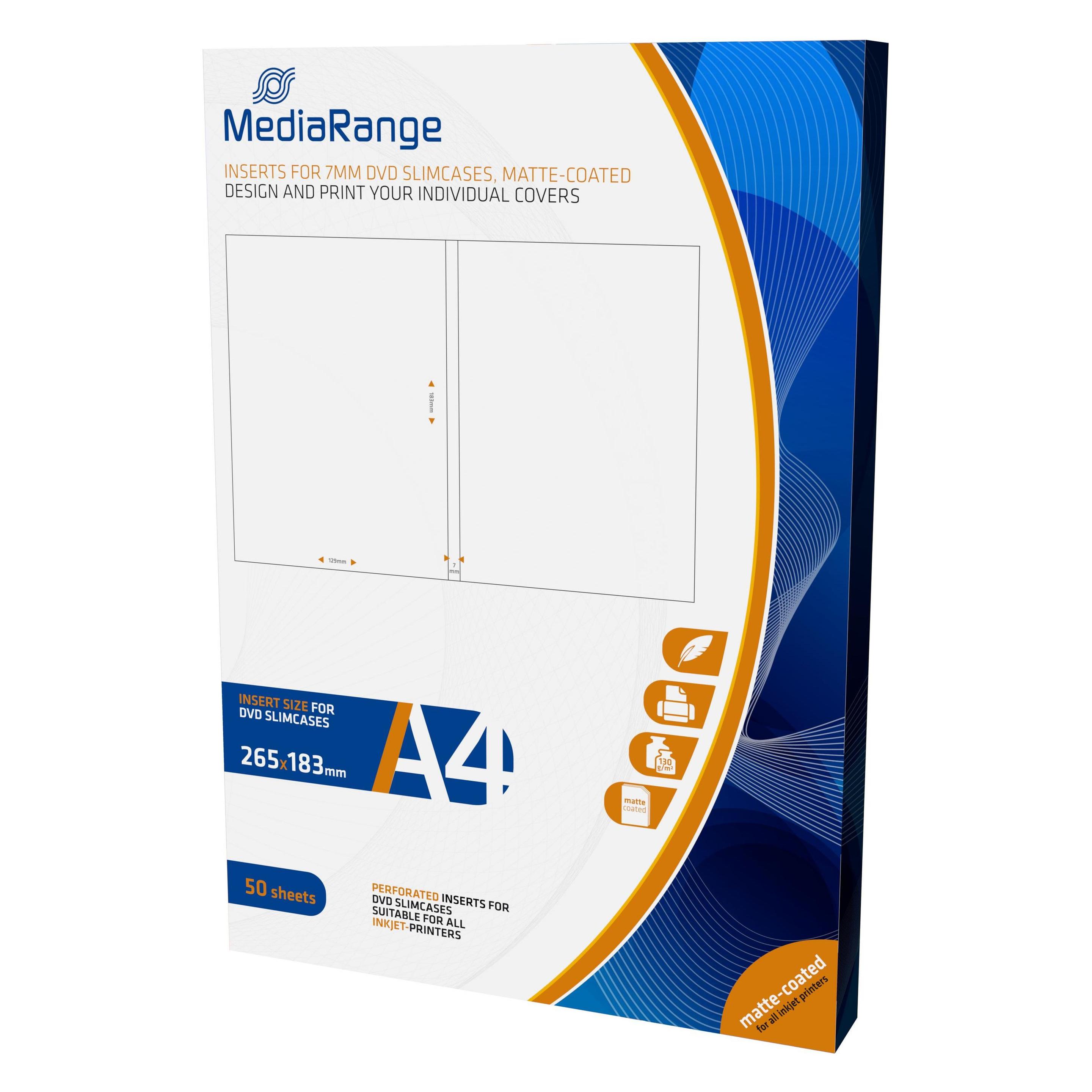 MediaRange Einleger für DVD-Hüllen, beschichtet (MRINK122)