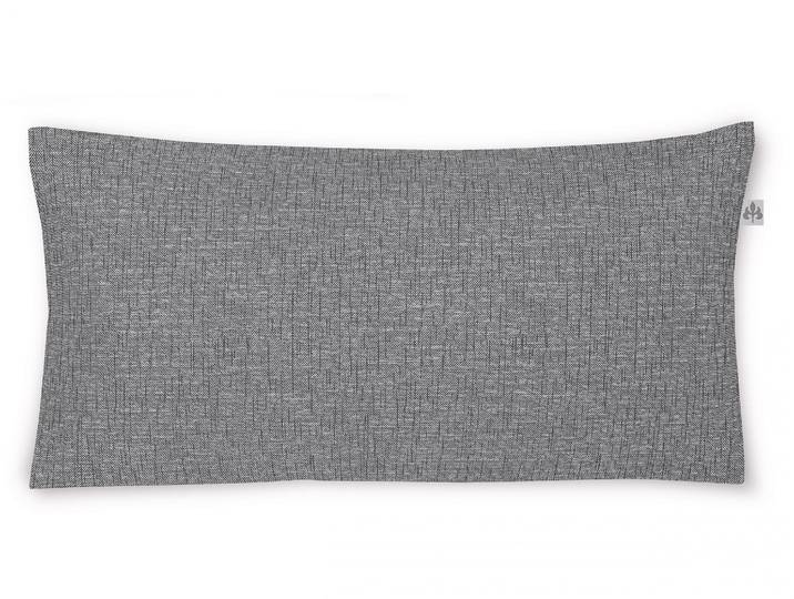 Kissenbezug IRISETTE Carla , grau (grafit), B:80cm L:40cm, Mako-Satin, Obermaterial: 100% Baumwolle, Kissenbezüge, Kissenbezug, zeitlose Instagram-Blogger-Kollektion