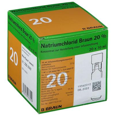 Natriumchlorid 20% MPC Elektrolytkonzentrat 20x10 ml Infusionslösungskonzentrat