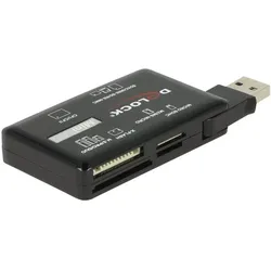 Delock Card Reader Extern 91758 (USB-C 3.2 Gen 1), Speicherkartenlesegerät, Schwarz