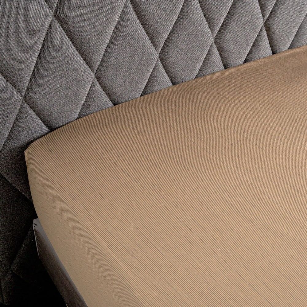 Anne de Solène Drap housse satin marron 180x200 cm Marron 200x0x180cm