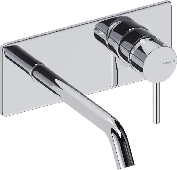 SANYCCES LOOP ColdOpen Wand-Waschtischarmatur Unterputz mit 18 cm Ausladung, chrom glänzend