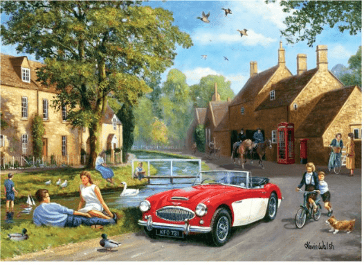 Kidicraft Nostalgia Collection Cotswold Village 1000 Piece Jigsaw Puzzle for Adults