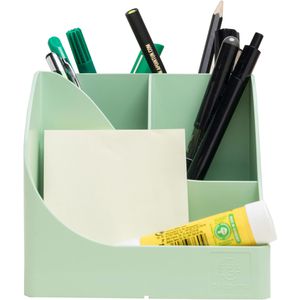 Exacompta Stiftehalter Pen Wave AutentiK, 69580D, Recycling-Kunststoff, 5 Fächer, salbeigrün