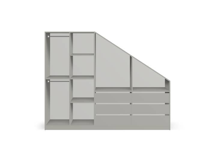 Begehbarer Kleiderschrank unter Dachschrägen Premium Dekore Grau