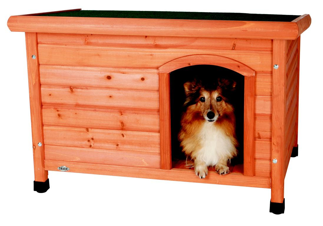 TRIXIEHEIMTIERBEDARF Natura Flachdach-Hundehütte, 85 x 58 x 60 cm 08718614