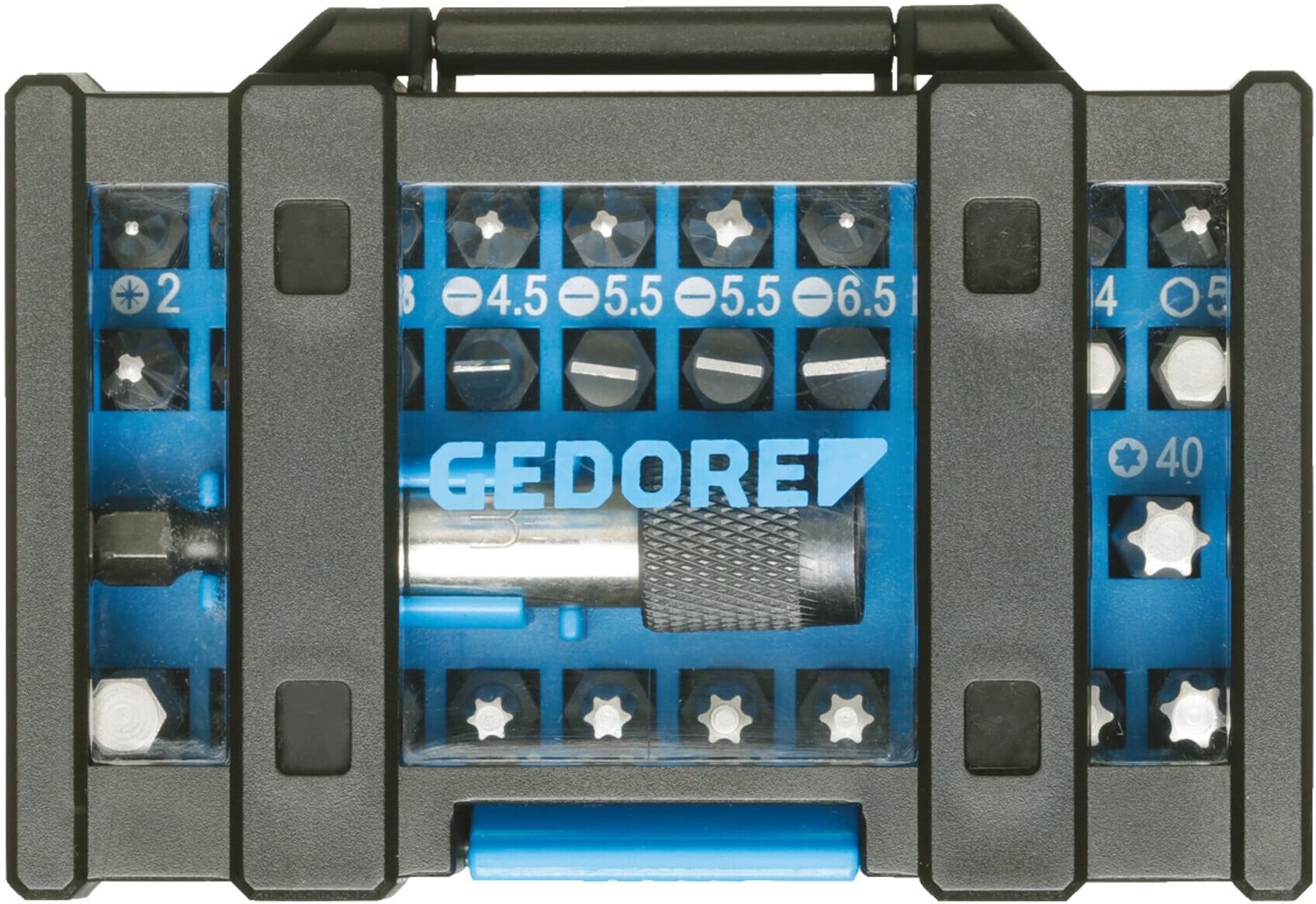 Gedore Bit-Box Allround, 32-teilig, Bit-Set mit Bit-Halter und Schraubendrehereinsätzen, 1/4", 6,3 mm, Heimwerker, 666-032-A (2993236)
