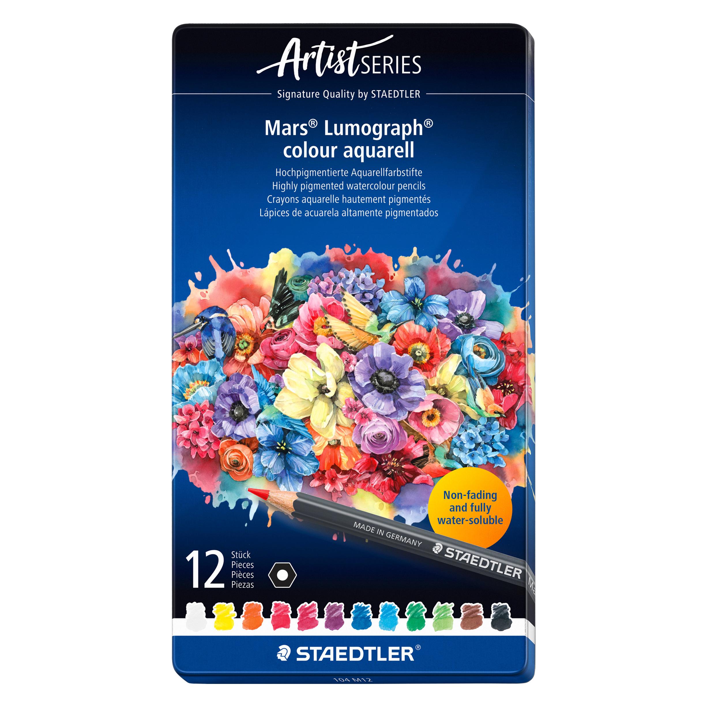 Staedtler Artist Line - Mars Lumograph colour aquarell 12 Farben (12x) (104 M12)