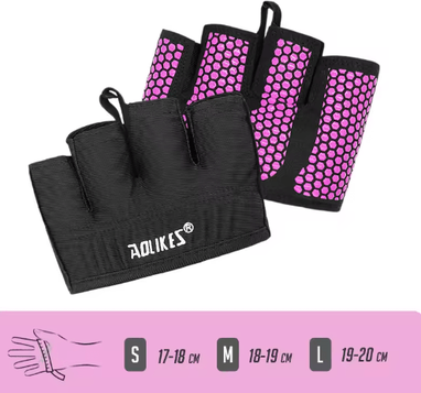 Inspire Picks AOLIKES Gym Fitness Gloves Half Finger Workout Gloves For Weight Lifting, CrossFit, Bodybuilding & Training rose m