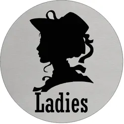 CombiCraft Aluminium Türschild 'Ladies' - Ø75mm mit 3M-Klebeband