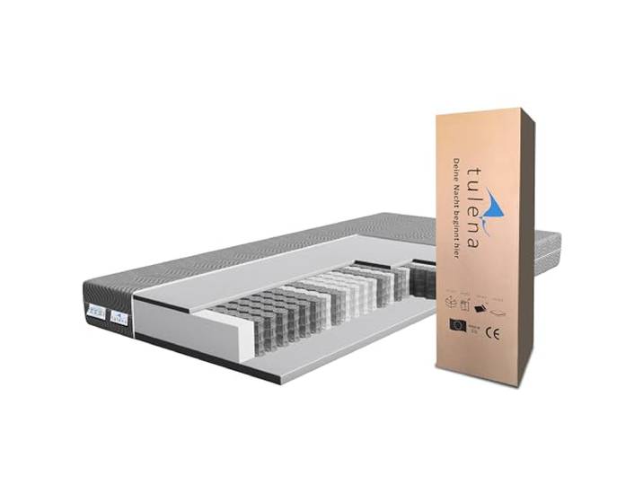 TULENA NOX Matratze 140x190 H1 + H2 Taschenfederkernmatratze 17 cm Basic Matratze für Kinder und Erwachsene - Wendematratze mit Bezug mit Reißverschluss Rollmatratze Oeko-TEX Zertifiziert