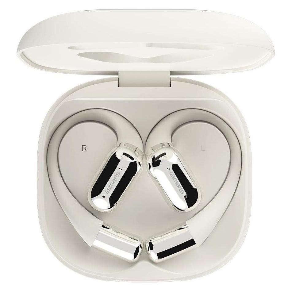 4smarts Open-Ear Bluetooth Kopfhörer SkyBuds AI Screen, Beige (4 h, Kabellos) (541436)