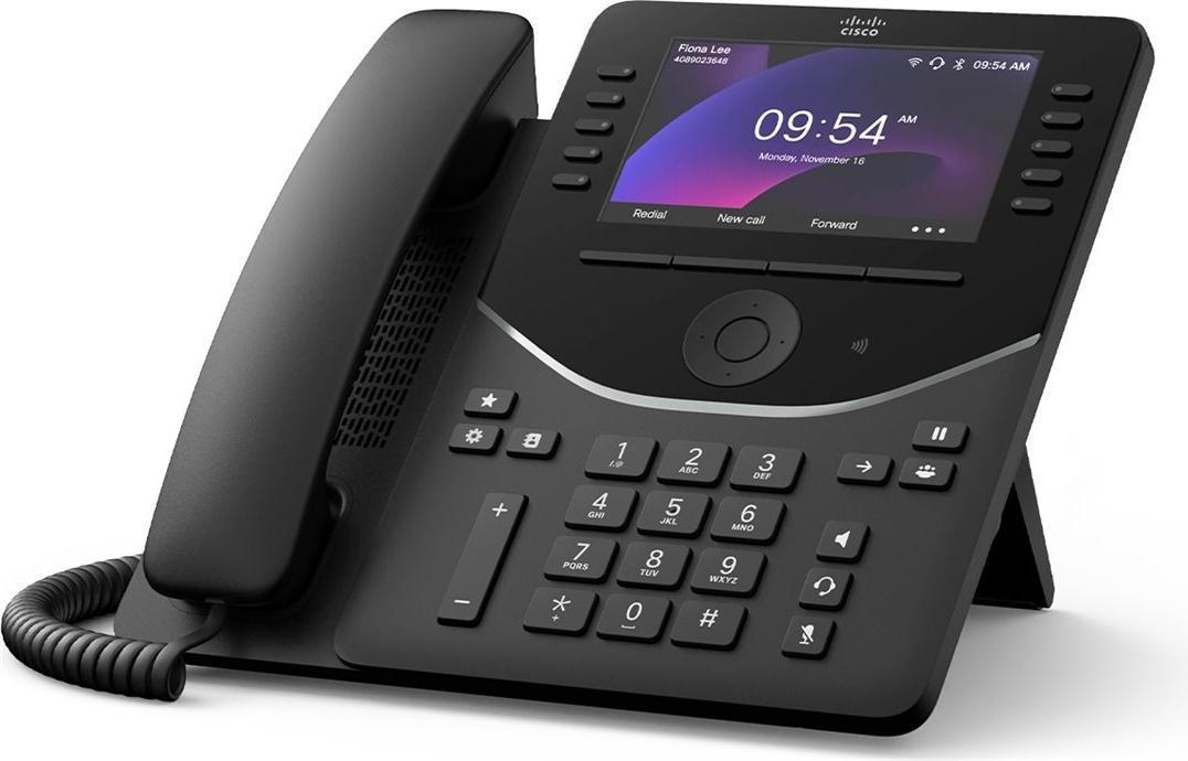 Cisco 9861 IP-telefoon met headset, Zwart/Donkergrijs, 10 lijnen