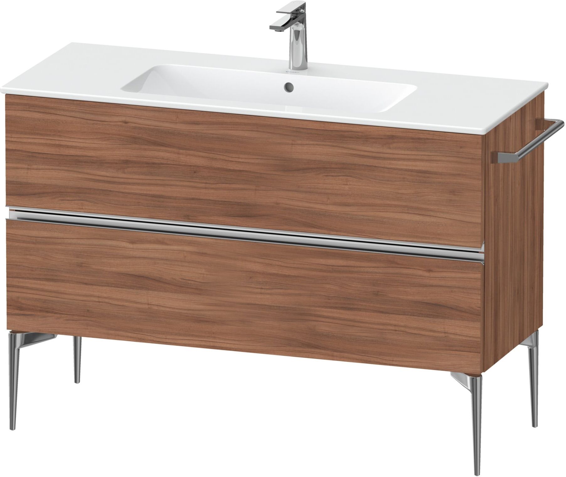 Duravit Waschtischunterschrank boden Sivida 121x59,1x47,7cm, 2 Schub., N N, Gr. chr (SV4646010790000)