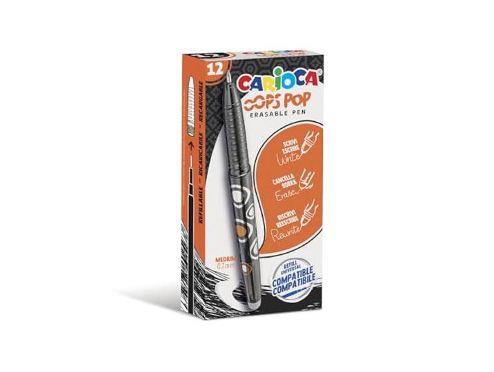 Carioca gelroller Oops Pop, medium, uitwisbaar, doos van 12 stuks, zwart