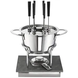 Schulte-Ufer SUS Edelstahl Fondueset Gala, Fondue Set, Silber