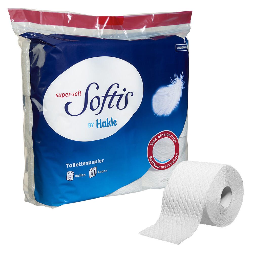 Softis Hakle Toilettenpapier Super-soft Sotfis 4-lagig 9 Rollen 6265362008