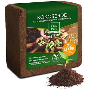 Casa-Pura Blumenerde fd-27305 Kokoserde, für Anzucht, Garten- und Kübelpflanzen, torffrei, 75 Liter