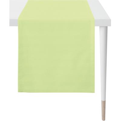 Tischläufer APELT "4362 Rips-Uni", gelb (gelbgrün), B:45cm L:135cm, Baumwolle, Polyester, Tischdecken, Wasser- und Schmutzabweisend