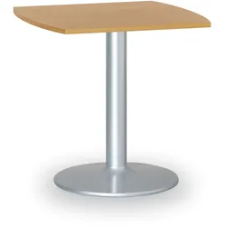Runder Konferenztisch ZEUS II, 66x66 cm, graues Metallgestell, Buche
