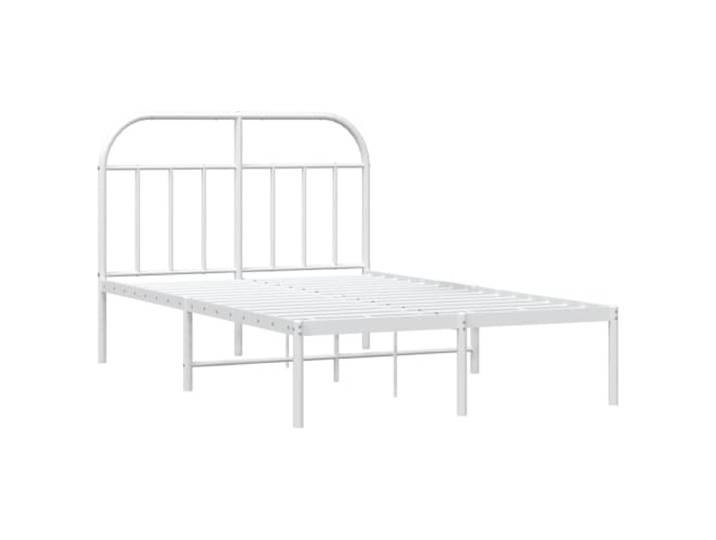 KTHLBRH Bettgestell aus Metall, weiß, 120 x 190 cm Bettgestell mit Kopfteil, Gestell aus Stahl, Lattenrost inklusive, Bodenabstand 26 cm