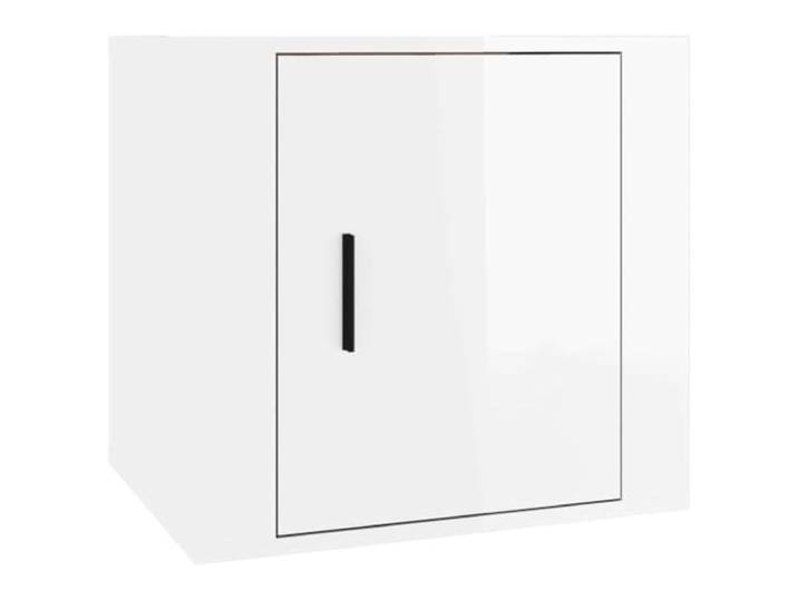 KUPTYERFG Nachttisch Hochglanz-Weiß 50x39x47 cm Beistellschrank Moderner Beistelltisch für das Schlafzimmer mit geräumiger Ablagefläche und stabiler Oberplatte für Utensilien.