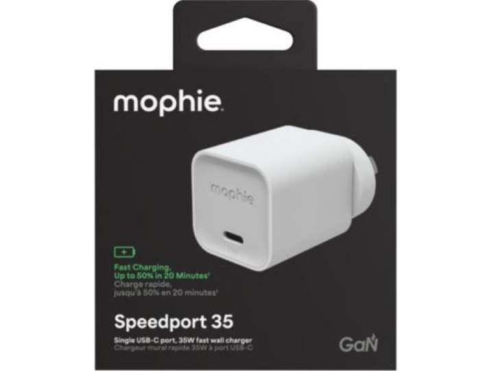 Mophie - Chargeur Secteur 35w Gan Usb-C X2 Power Delivery Blanc