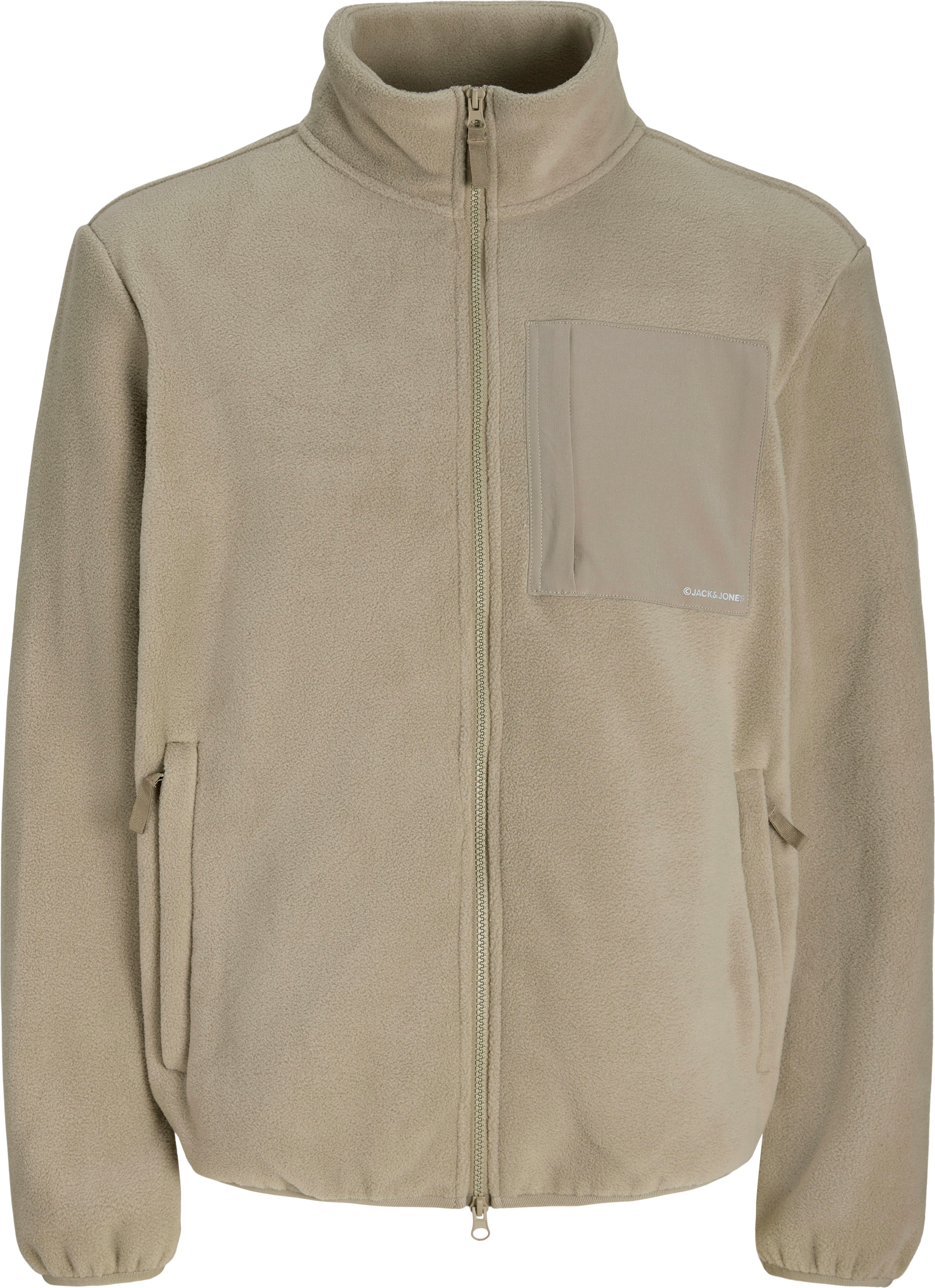 Fleecejacke JACK & JONES "JJEMASON FLEECE SN", Herren, Gr. XXL, winter twig, Sweatware, Obermaterial: 100% Polyester, unifarben, regular fit normal, elastischer Bund, Jacken Fleecejacke, Kunstfaser, regular fit winter twig XXL