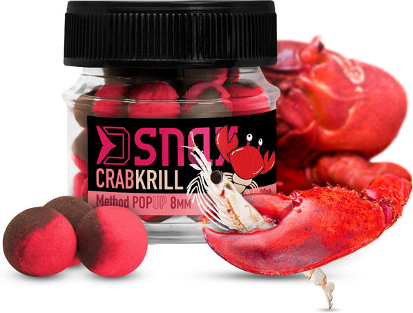 Delphin Appât D SNAX POP 8mm/20g Crabe-krill Red, Black, Beige, Silver Crabe-krill