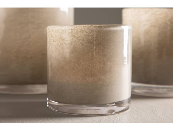 Laterne Honey - Laterne aus Glas in verschiedenen Farben - Beige - Luxusbetten24