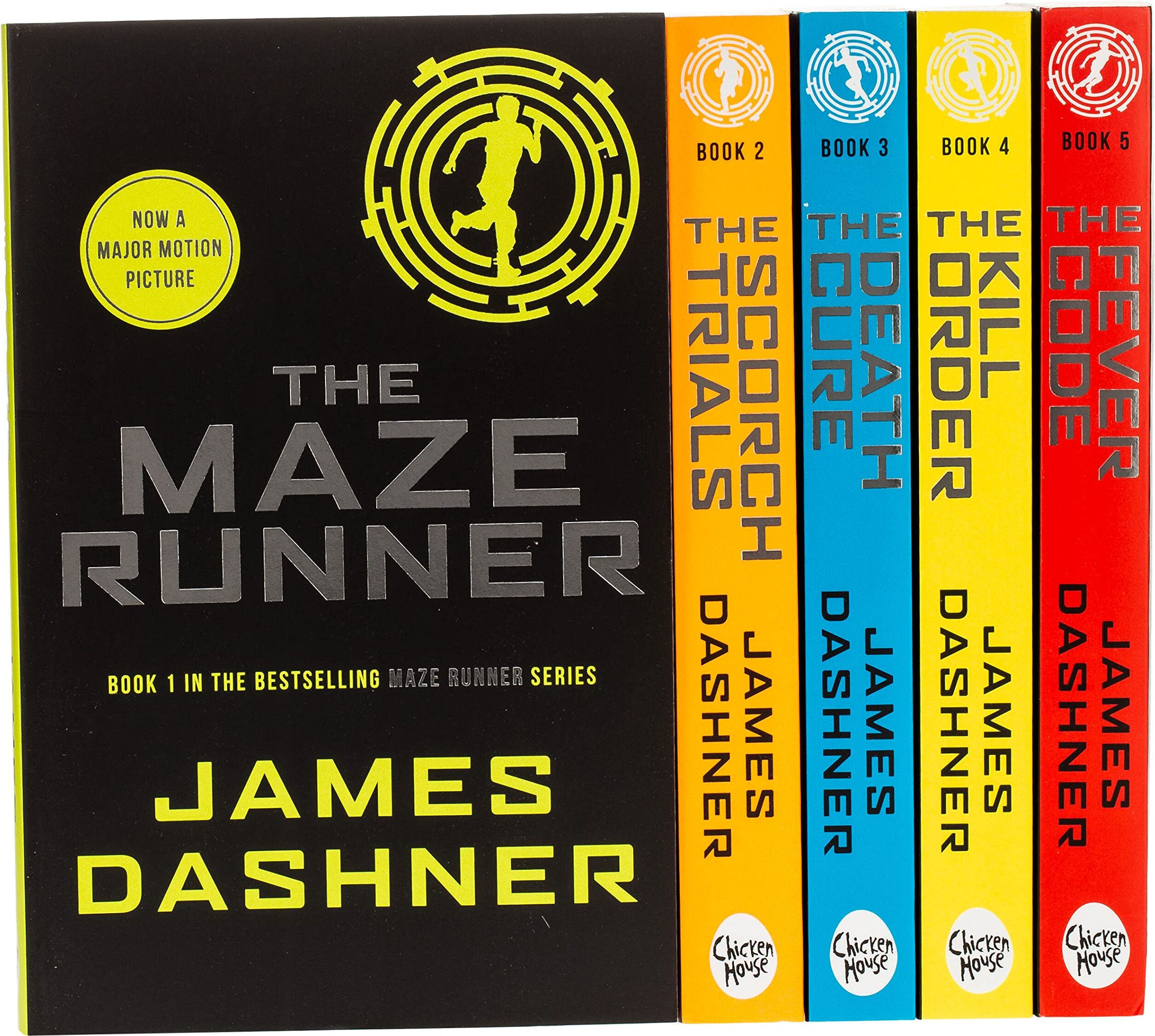 Chicken House Maze Runner Series James Dashner 5 Book Collection Set - Paperback - Ages 11+ - Includes Maze Runner, Scorch Trials, Death Cure, Kill Order, Fever