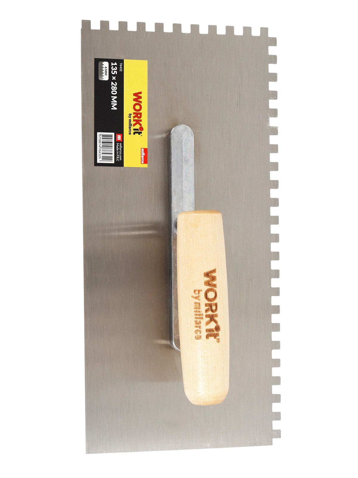 Work>it 6mm notched trowel teeth 135 x 280mm