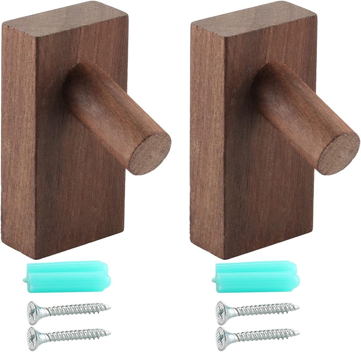 Set van 3 handgemaakte houten wandhaken voor kleding en hoeden
