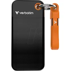 VERBATIM 32197 - Verbatim Pocket SSD mit Schlüsselring, 2TB Schwarz/Orange