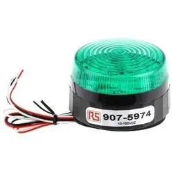 RS PRO, Personenschutz, LED Beacon, Green, Low Prof, 10-100Vdc