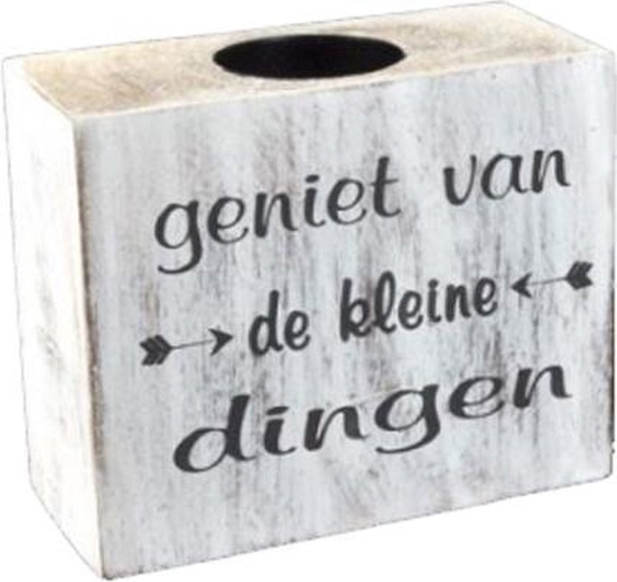 Woodart Waxinelichthouder Geniet Van De Kleine Dingen