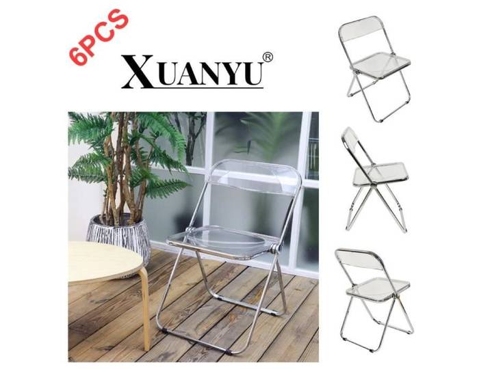 Chaise Pliante Moderne en Acrylique - XUANYU - Transparent - Salon - Pliable - 6pcs