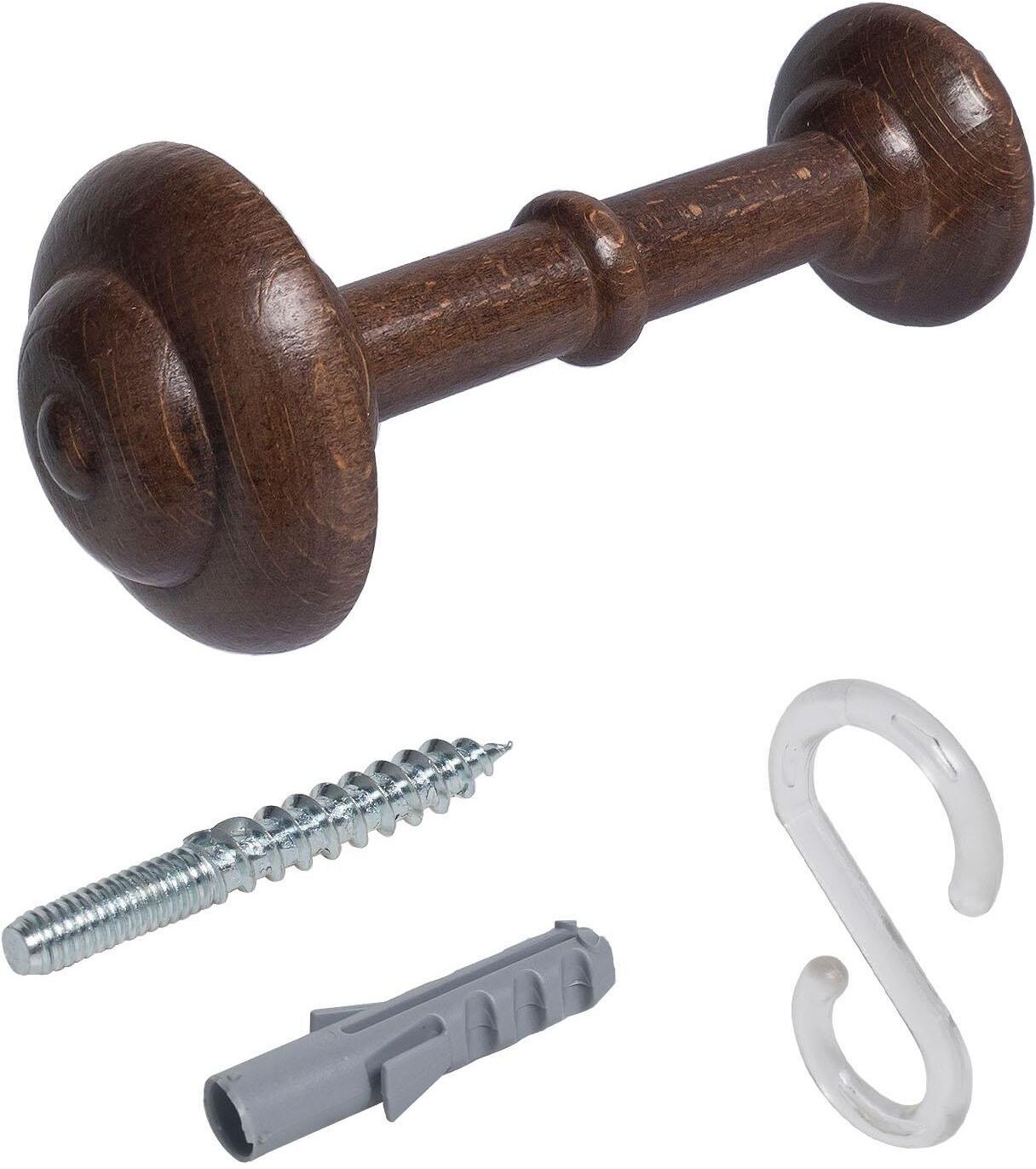 Raffhalter LIEDECO, braun (nussbaum), Materialmix, Raffhalter, Raffhalter, Schalhalter 12 cm nussbaum Einheitsgröße