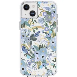 Rifle Paper Clear MagSafe – Hülle für iPhone 14 Plus (Garden Party Blue)