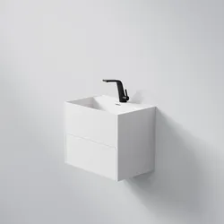 Steinberg Serie 443 Waschtisch Wandwaschtisch aus Mineo Stone, matt white, 443 7195 W 443 7195 W