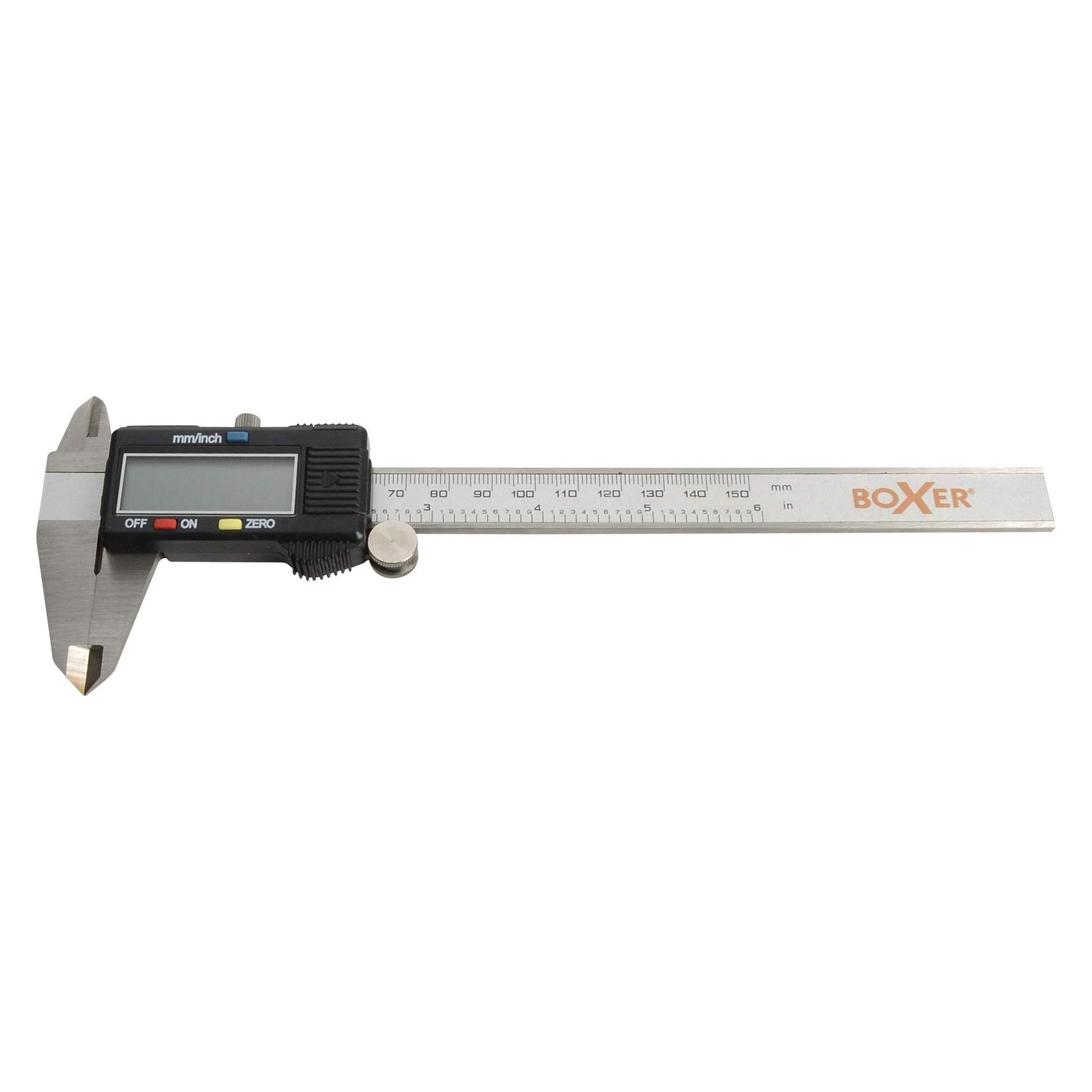 Boxer Digitaler Rechenschieber mit LCD-Anzeige 0 - 150 mm aus Edelstahl (15 cm) (31811)